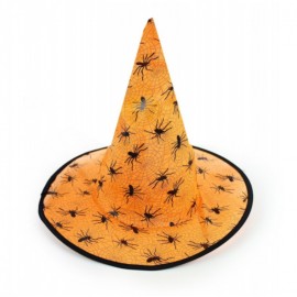 Klobouk čarodějnický s pavouky oranžový, dospěplý