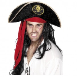 Klobouk Pirát černý samet
