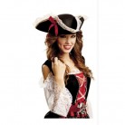 Klobouk - Pirát s bílou krajkou