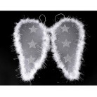 Andělská křídla s peřím a glitrovými hvězdami