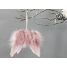Andělská křídla z peří barva růžová 18x16 cm