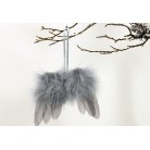 Andělská křídla z peří barva šedá 13x9 cm