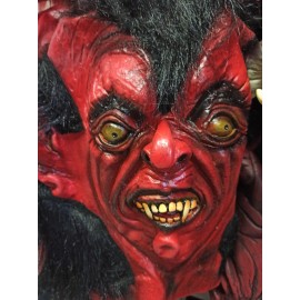 Maska čert č.7 s vlasy černočervený