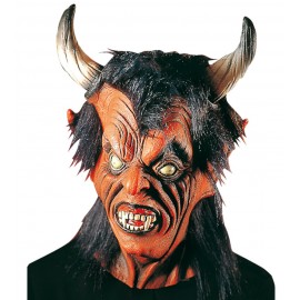 Maska čert č.7 s vlasy černočervený