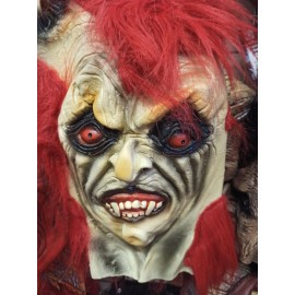 Maska čert č.6 s vlasy červenobílý