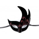 Karnevalová maska - škraboška semišová s glitry červená