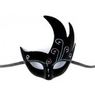 Karnevalová maska - škraboška semišová s glitry modrá