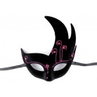 Karnevalová maska - škraboška semišová s glitry fialová