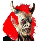 Maska čert č.6 s vlasy červenobílý