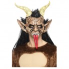 Maska Čert č. 3 Krampus s rohy,vlasy a jazykem