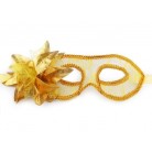 Karnevalová maska - škraboška s květem zlatá
