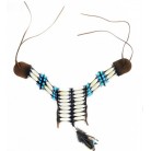 Indiánský náhrdelník s korálky a pírkem