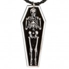 Náhrdelník kostlivec v rakvi Halloweenský