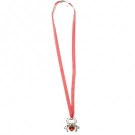 Náhrdelník pavouk červený na mašli