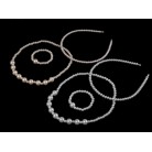 Dětský perlový náhrdelník, náramek a čelenka