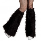 Plyšové návleky na nohy černé