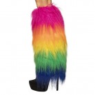 Plyšové návleky na nohy duhové