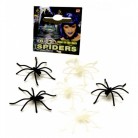 6 plastových pavoučků, s háčkem, černé + svítící