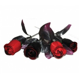 Dekorační růže černá-červená