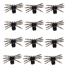 Plato 12 černých plastových pavoučků
