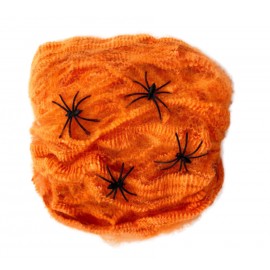 Pavoučí síť oranžová s pavouky