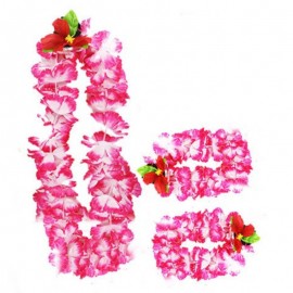 Sada Hawaii růžová náhrdelník s náramky