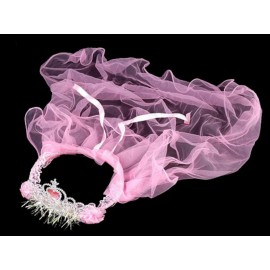 Párty závoj na rozlučku se svobodou růžová