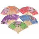 Vějíř textilní s květy