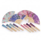 Vějíř textilní s květy