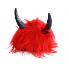 Paruka čert červená s rohy