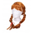 Paruka zrzavá s copánky pro dospělé