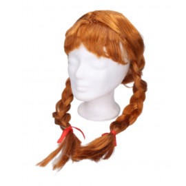 Paruka zrzavá s copánky pro dospělé