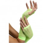 Síťované rukavice neon zelené bez prstů