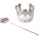 Papírová sada král - stříbrná