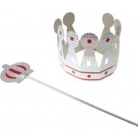 Papírová sada král - stříbrná