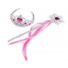 Karnevalová sada korunka a hůlka růžová