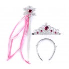 Karnevalová sada korunka a hůlka růžová