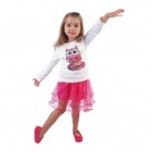 Karnevalová sukýnka dětská oboustranná 5 růžová ostrá