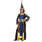 Dětský kostým Čarodějka modro-černo-zlatá 7-9 let