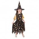 Dětský kostým čarodějnice černo-zlatá (S) 4-6 let