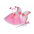 Karnevalový kostým - motýlí víla růžová světlá