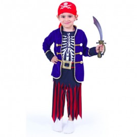 Dětský kostým pirát modrý s šátkem (M)