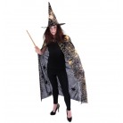 Kostým čarodějnicky plášť s kloboukem a pavučinou pro dospělé