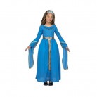 Dětský kostým Středověká princezna modrá 5-6 let