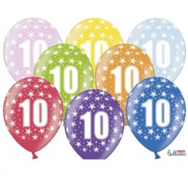 Latexový balonek s potiskem čísla 10 - 30 cm