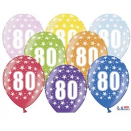 Latexový balonek s potiskem čísla 80 - 30 cm
