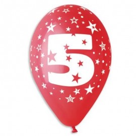 Latexový balonek s potiskem číslo 5