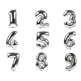 Nafukovací číslice 0-9 stříbrná