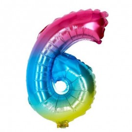 Balonek nafukovací číslo 6 duhový