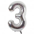 Foliový balonek 3 - stříbrný 